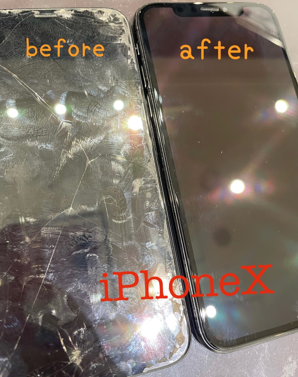 iPhoneXの画面交換に田川市よりお越しくださいました☆彡