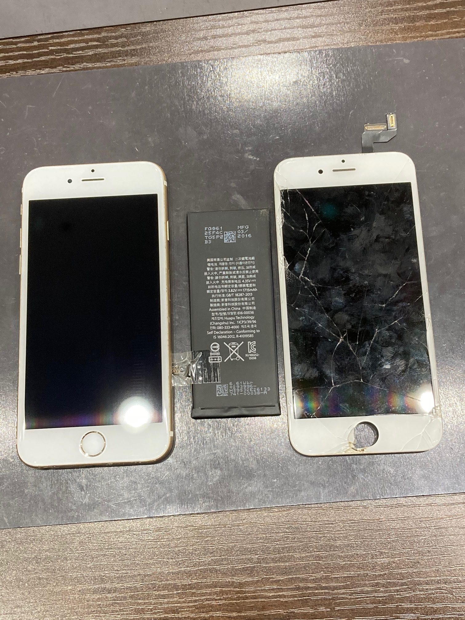 【アイフォーン６ｓ】画面割れ＆バッテリー交換を担当させていただきました！