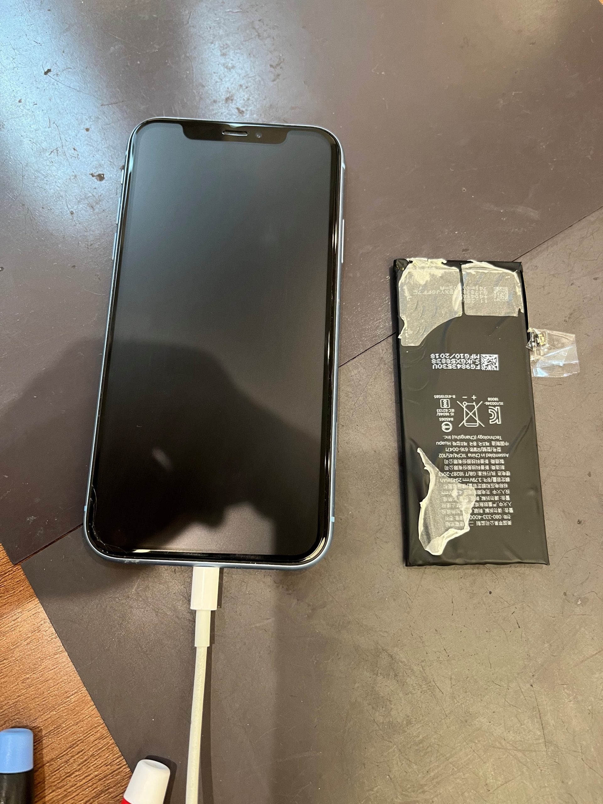 iPhoneXRのバッテリー交換