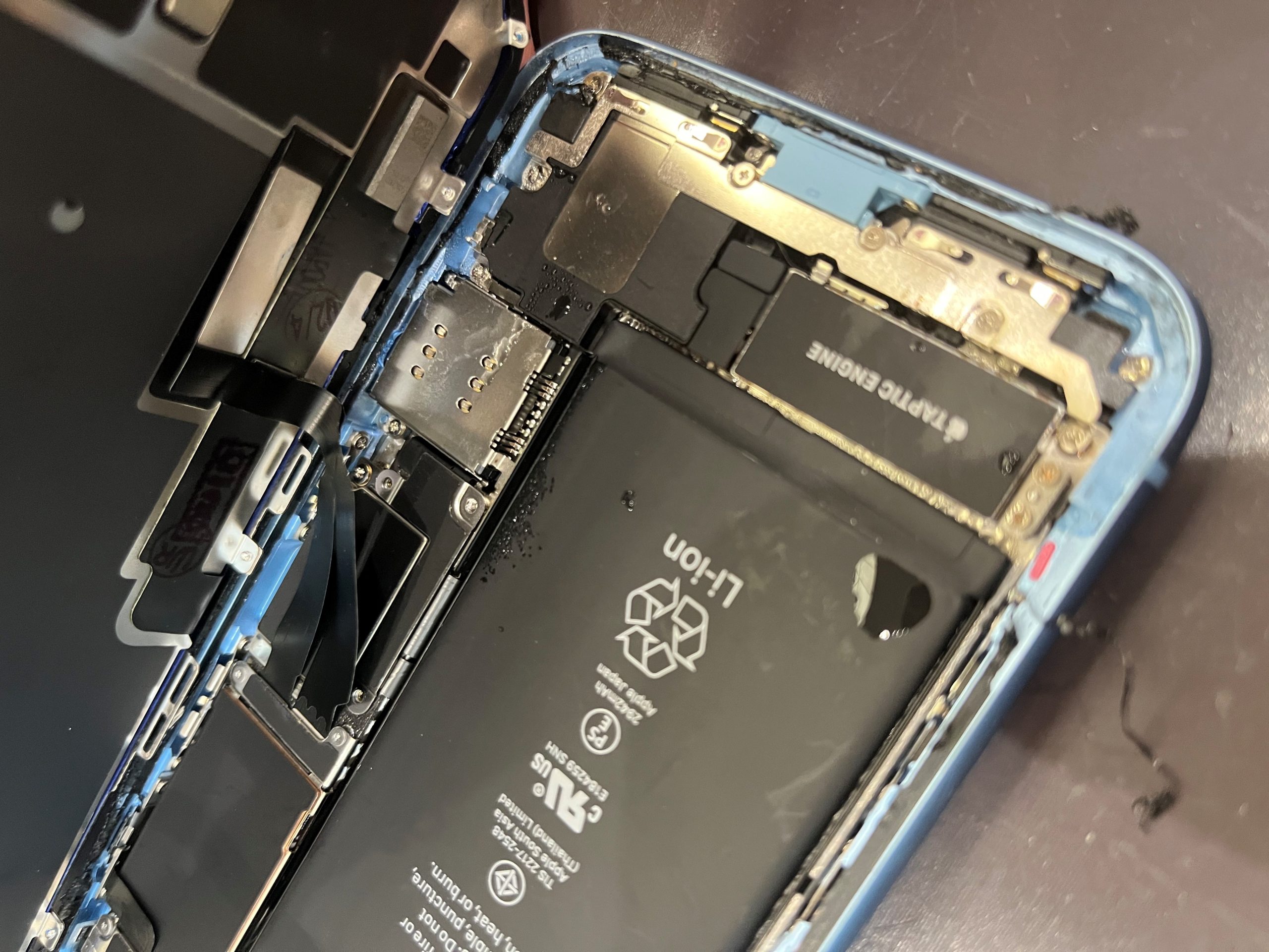 iPhoneXR水没画面交換